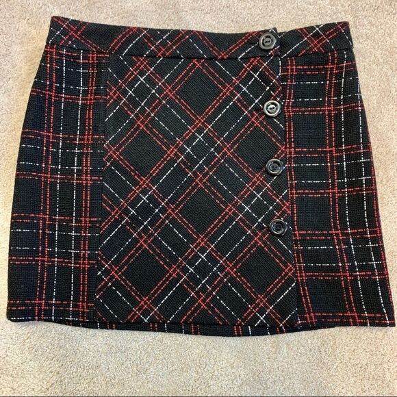 Sinequanone NWT Red Black Plaid Irise Skirt Size 14 - Picture 4 of 8